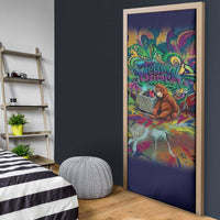 Team Punch The Monkey Door Cover Baby Monkey Stay Strong Graffiti Style