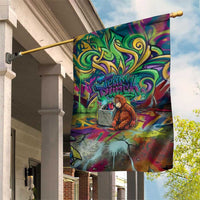 Team Punch The Monkey Garden Flag Baby Monkey Stay Strong Graffiti Style