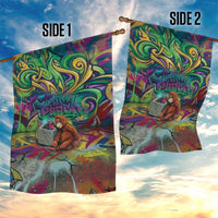 Team Punch The Monkey Garden Flag Baby Monkey Stay Strong Graffiti Style