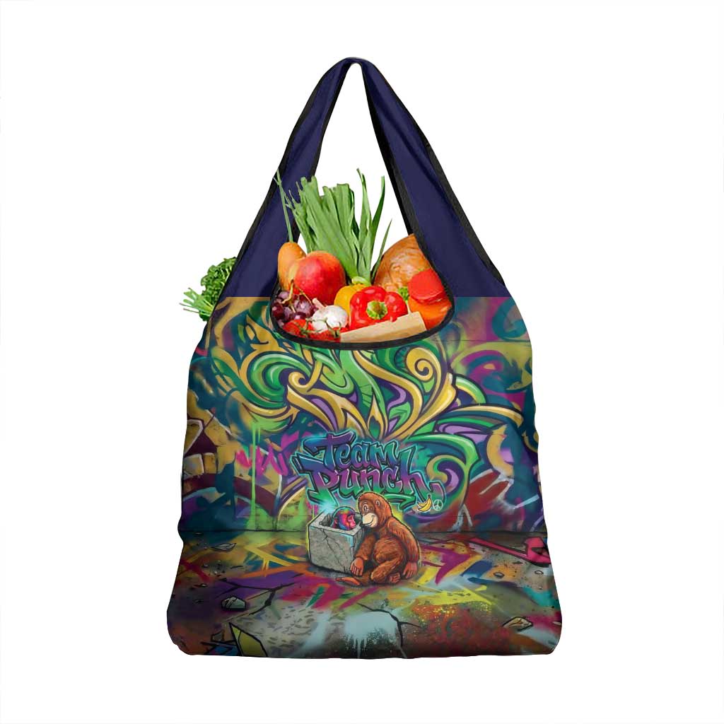 Team Punch The Monkey Grocery Bag Baby Monkey Stay Strong Graffiti Style