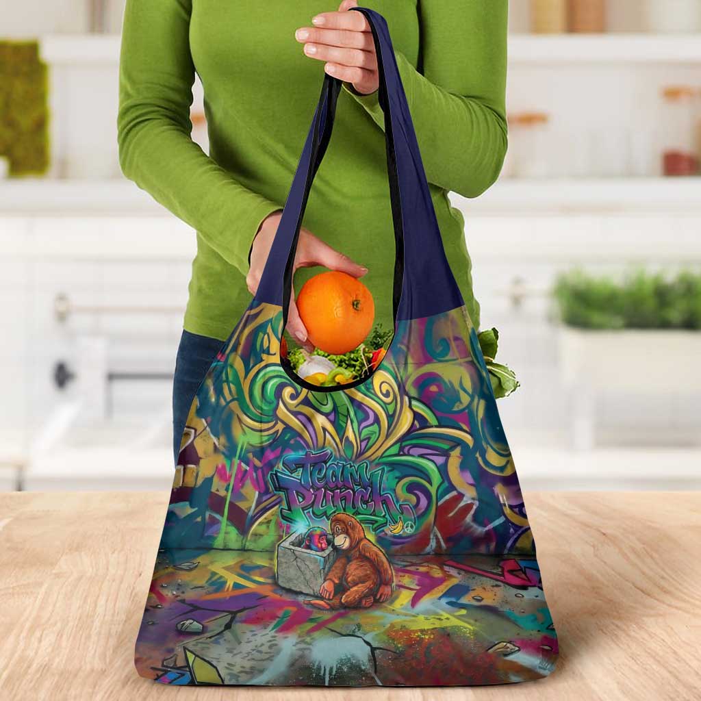Team Punch The Monkey Grocery Bag Baby Monkey Stay Strong Graffiti Style