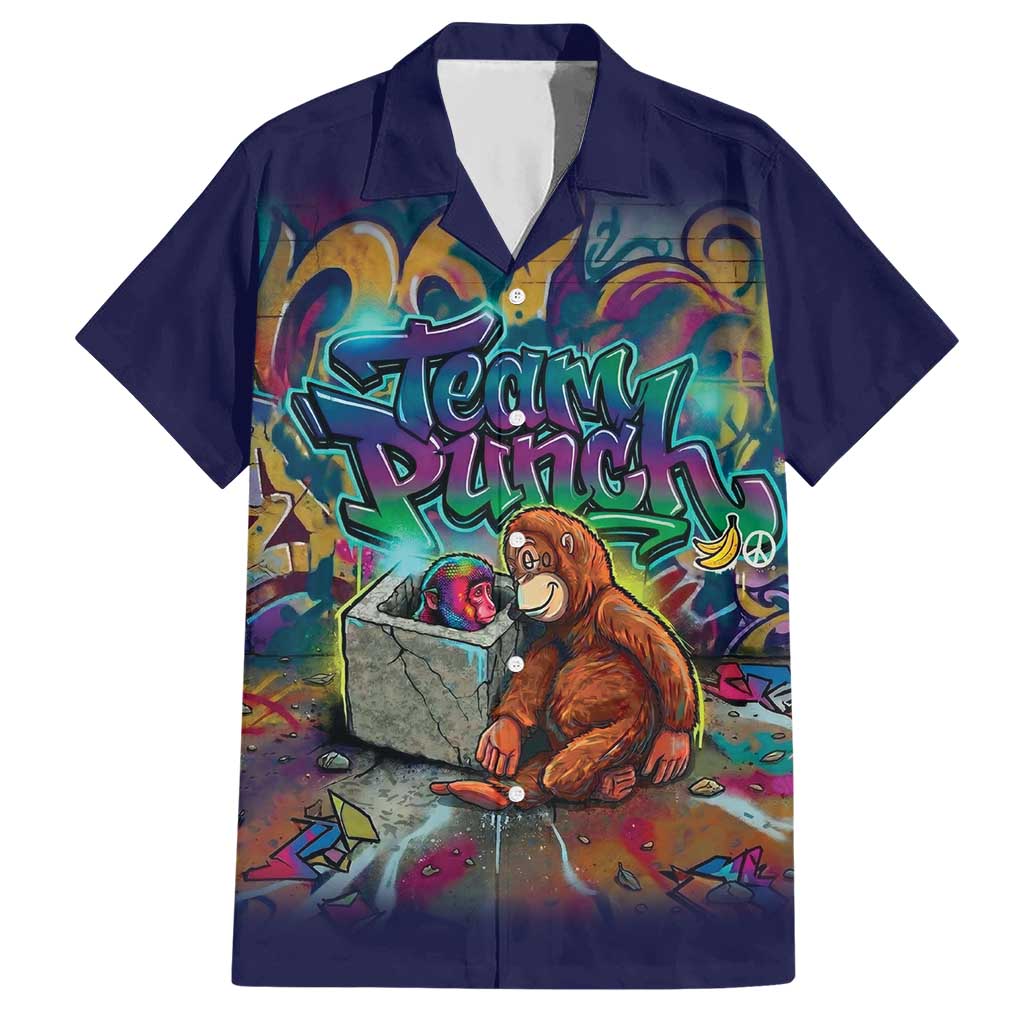 Team Punch The Monkey Hawaiian Shirt Baby Monkey Stay Strong Graffiti Style