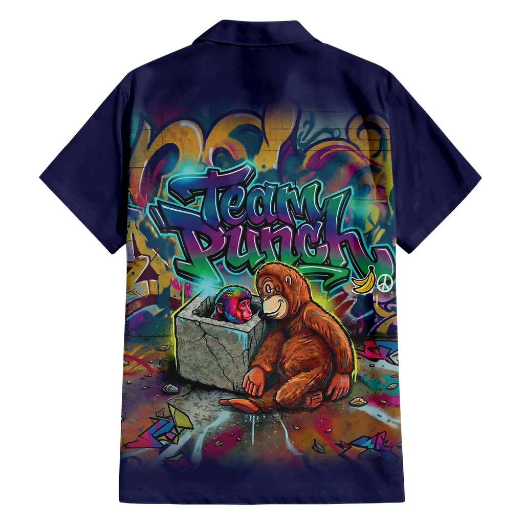 Team Punch The Monkey Hawaiian Shirt Baby Monkey Stay Strong Graffiti Style