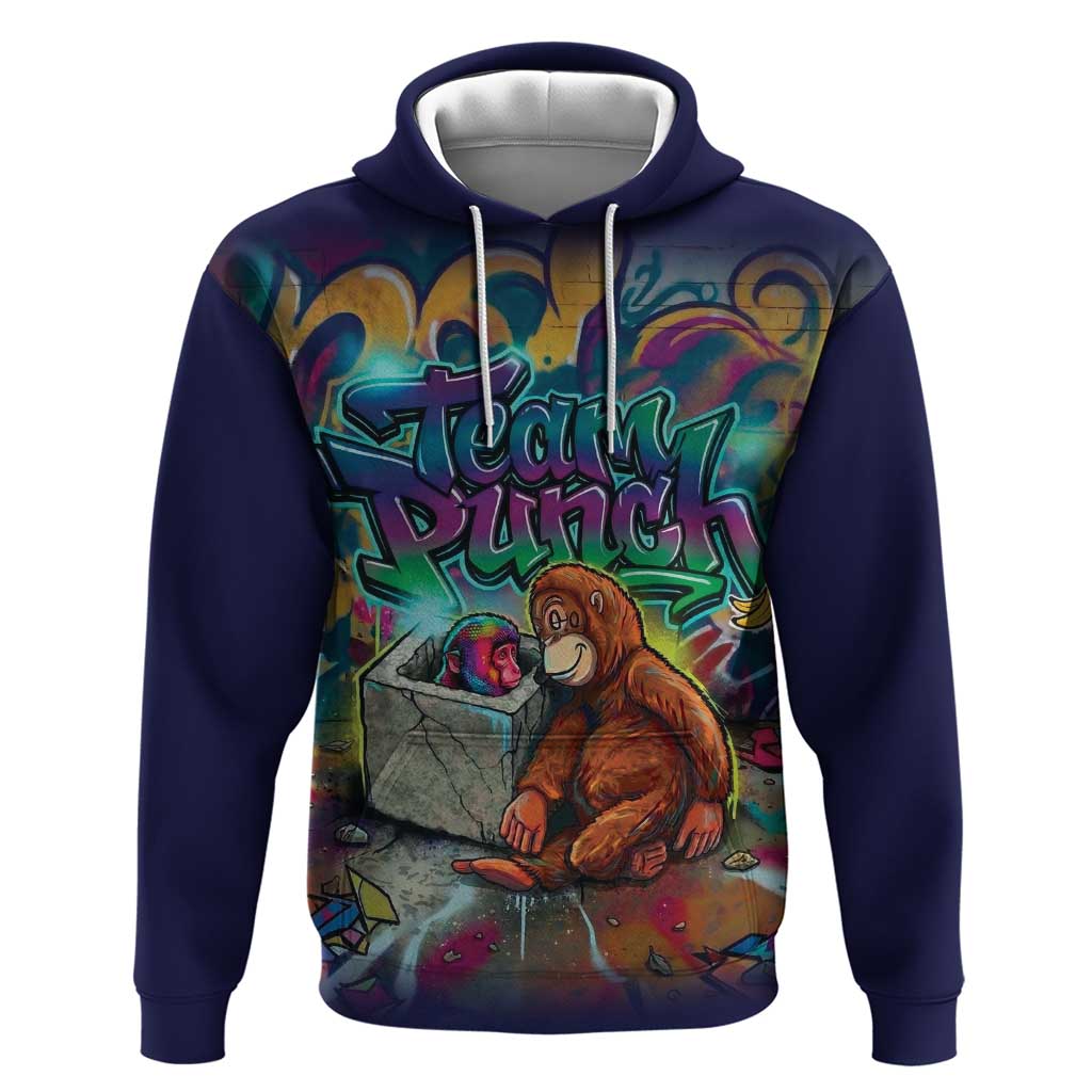 Team Punch The Monkey Hoodie Baby Monkey Stay Strong Graffiti Style