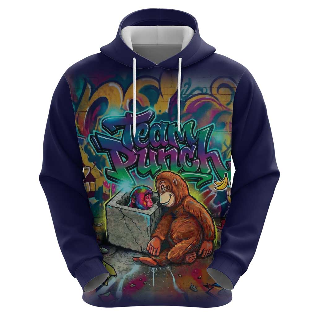 Team Punch The Monkey Hoodie Baby Monkey Stay Strong Graffiti Style