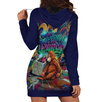 Team Punch The Monkey Hoodie Dress Baby Monkey Stay Strong Graffiti Style