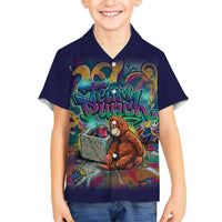Team Punch The Monkey Kid Hawaiian Shirt Baby Monkey Stay Strong Graffiti Style