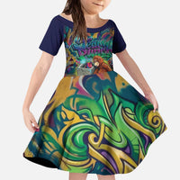 Team Punch The Monkey Kid Short Sleeve Dress Baby Monkey Stay Strong Graffiti Style