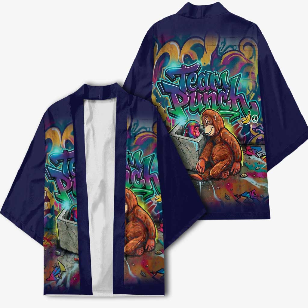 Team Punch The Monkey Kimono Baby Monkey Stay Strong Graffiti Style