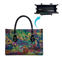 Team Punch The Monkey Leather Bag Baby Monkey Stay Strong Graffiti Style