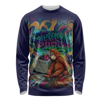 Team Punch The Monkey Long Sleeve Shirt Baby Monkey Stay Strong Graffiti Style