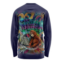 Team Punch The Monkey Long Sleeve Shirt Baby Monkey Stay Strong Graffiti Style