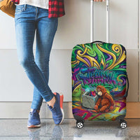 Team Punch The Monkey Luggage Cover Baby Monkey Stay Strong Graffiti Style