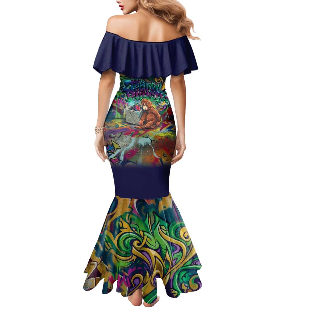 Team Punch The Monkey Mermaid Dress Baby Monkey Stay Strong Graffiti Style