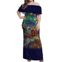 Team Punch The Monkey Off Shoulder Maxi Dress Baby Monkey Stay Strong Graffiti Style