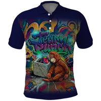 Team Punch The Monkey Polo Shirt Baby Monkey Stay Strong Graffiti Style