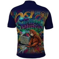 Team Punch The Monkey Polo Shirt Baby Monkey Stay Strong Graffiti Style