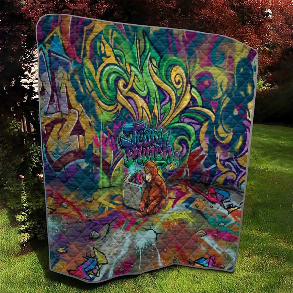 Team Punch The Monkey Quilt Baby Monkey Stay Strong Graffiti Style