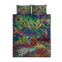 Team Punch The Monkey Quilt Bed Set Baby Monkey Stay Strong Graffiti Style