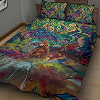Team Punch The Monkey Quilt Bed Set Baby Monkey Stay Strong Graffiti Style