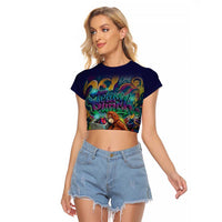 Team Punch The Monkey Raglan Cropped T Shirt Baby Monkey Stay Strong Graffiti Style