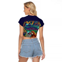 Team Punch The Monkey Raglan Cropped T Shirt Baby Monkey Stay Strong Graffiti Style