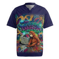 Team Punch The Monkey Rugby Jersey Baby Monkey Stay Strong Graffiti Style