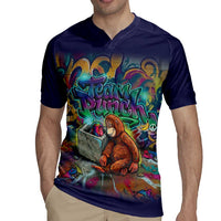 Team Punch The Monkey Rugby Jersey Baby Monkey Stay Strong Graffiti Style
