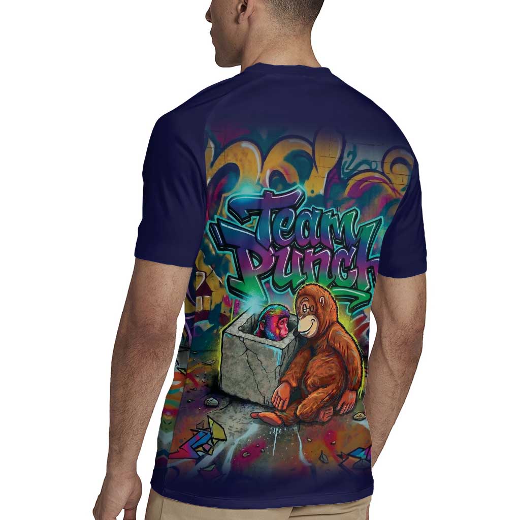 Team Punch The Monkey Rugby Jersey Baby Monkey Stay Strong Graffiti Style