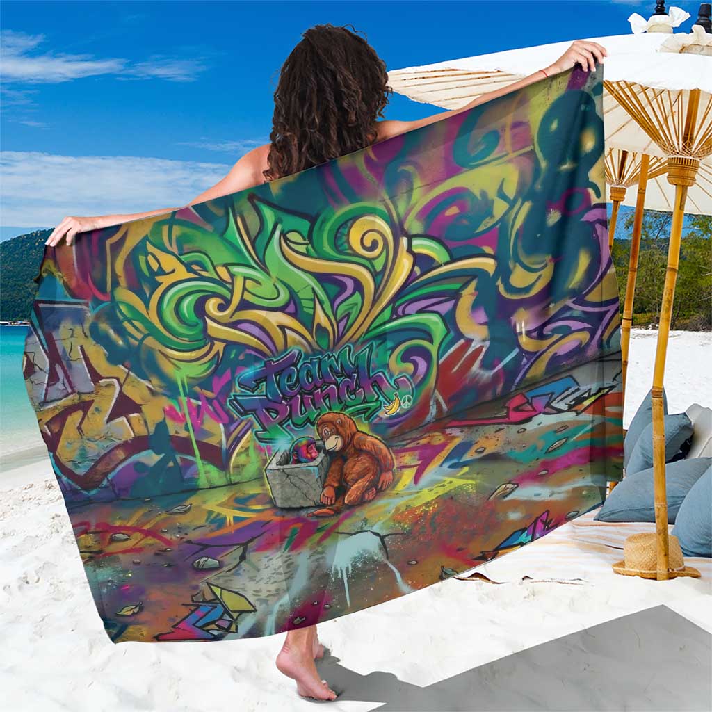 Team Punch The Monkey Sarong Baby Monkey Stay Strong Graffiti Style