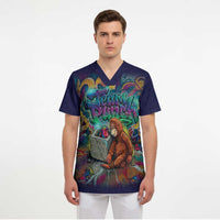 Team Punch The Monkey Scrub Top Baby Monkey Stay Strong Graffiti Style