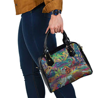 Team Punch The Monkey Shoulder Handbag Baby Monkey Stay Strong Graffiti Style