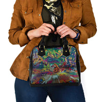 Team Punch The Monkey Shoulder Handbag Baby Monkey Stay Strong Graffiti Style
