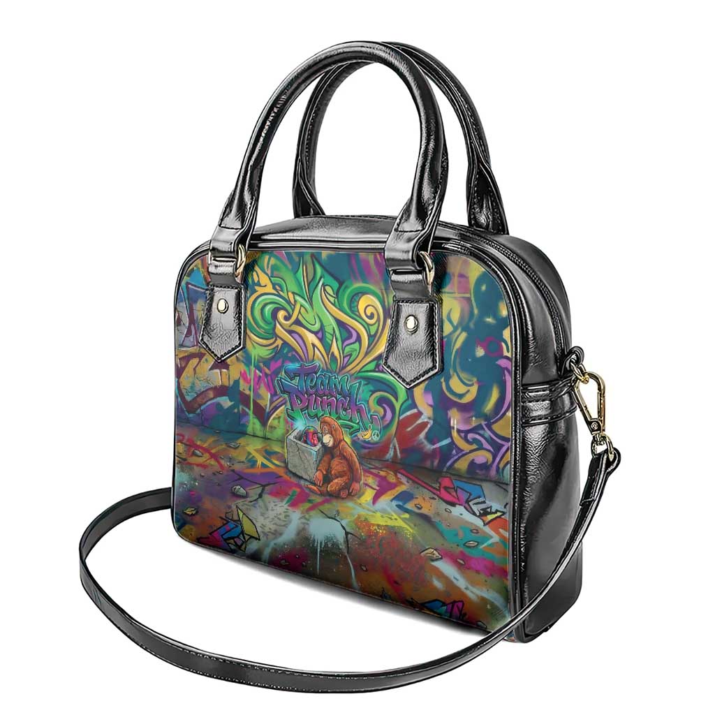 Team Punch The Monkey Shoulder Handbag Baby Monkey Stay Strong Graffiti Style