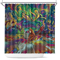 Team Punch The Monkey Shower Curtain Baby Monkey Stay Strong Graffiti Style