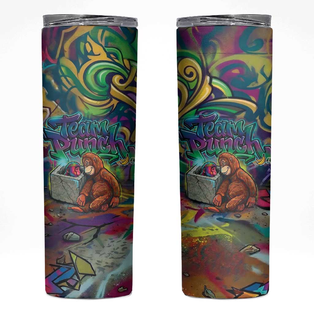 Team Punch The Monkey Skinny Tumbler Baby Monkey Stay Strong Graffiti Style