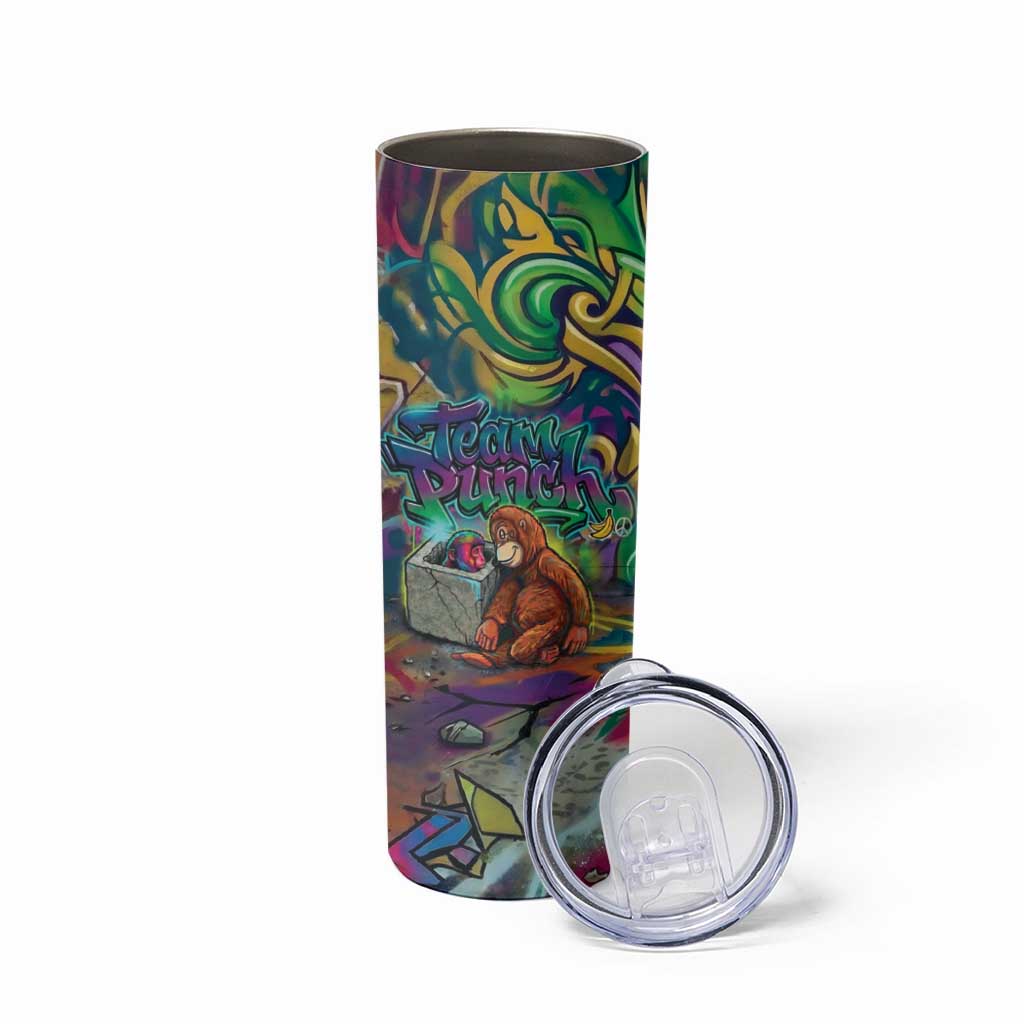 Team Punch The Monkey Skinny Tumbler Baby Monkey Stay Strong Graffiti Style