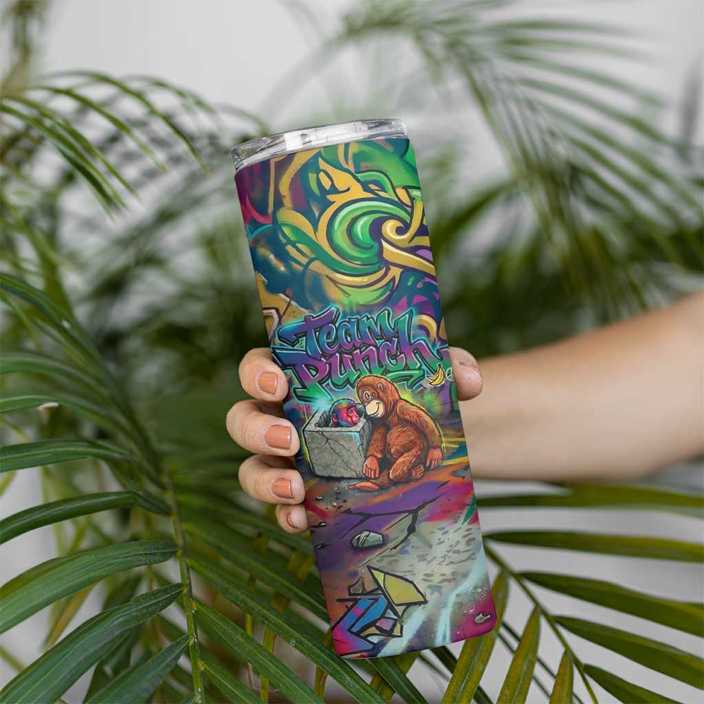 Team Punch The Monkey Skinny Tumbler Baby Monkey Stay Strong Graffiti Style