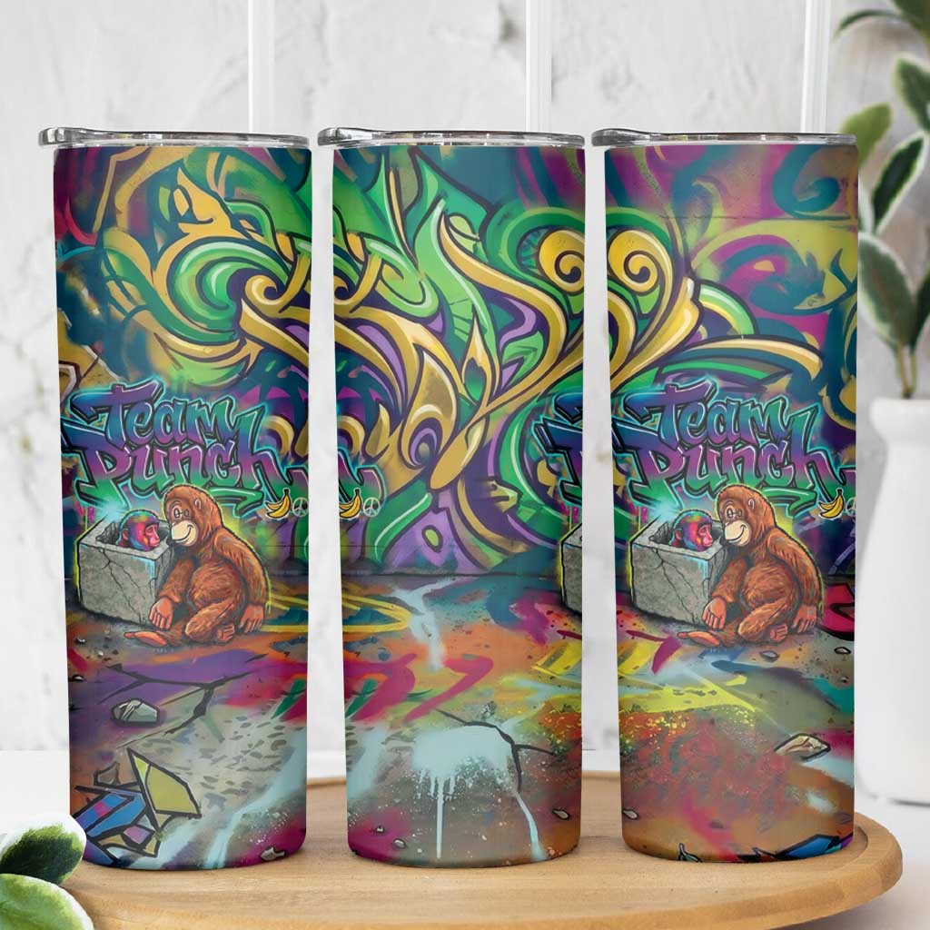Team Punch The Monkey Skinny Tumbler Baby Monkey Stay Strong Graffiti Style