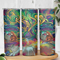 Team Punch The Monkey Skinny Tumbler Baby Monkey Stay Strong Graffiti Style