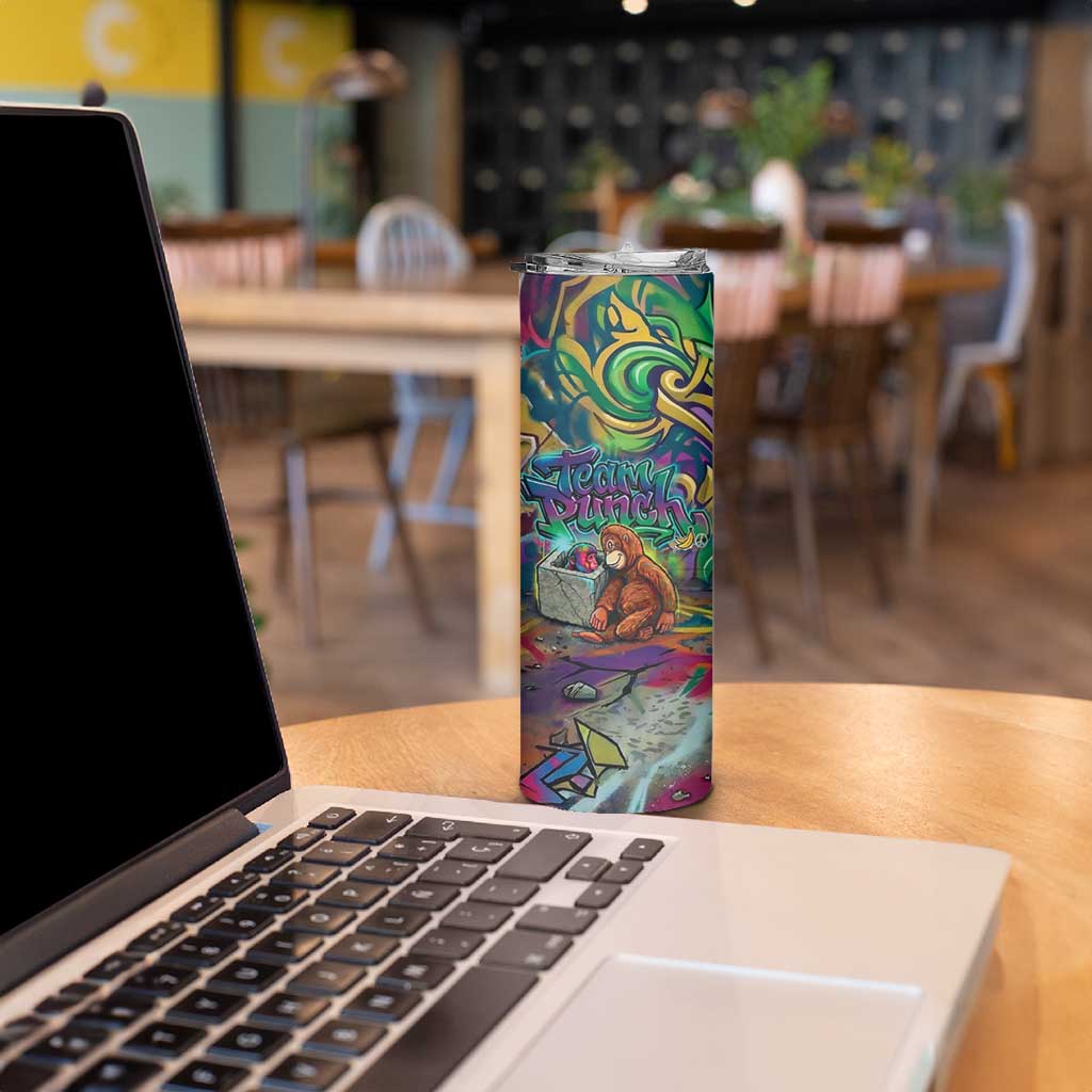 Team Punch The Monkey Skinny Tumbler Baby Monkey Stay Strong Graffiti Style