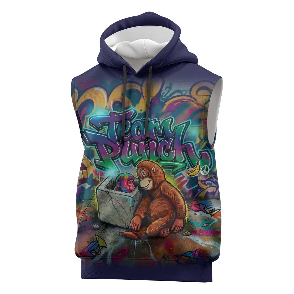 Team Punch The Monkey Sleeveless Hoodie Baby Monkey Stay Strong Graffiti Style