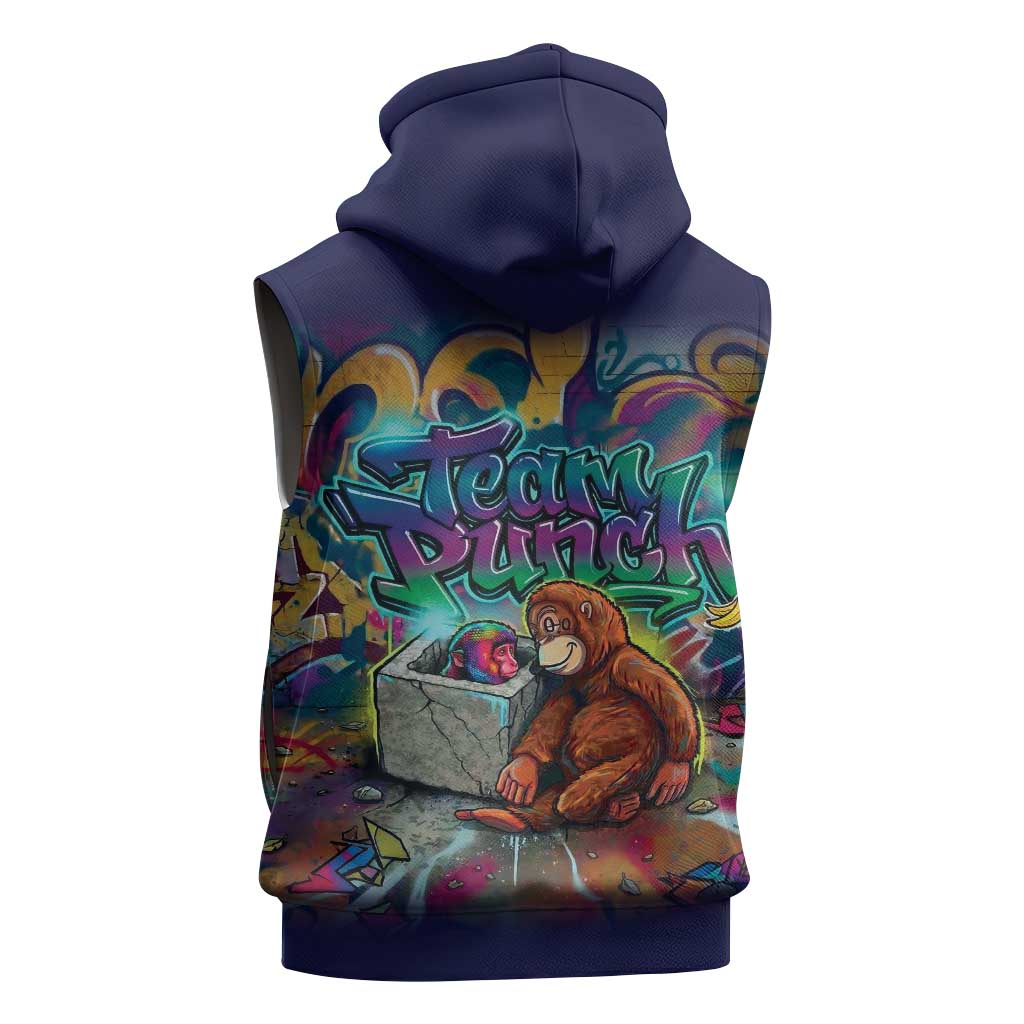 Team Punch The Monkey Sleeveless Hoodie Baby Monkey Stay Strong Graffiti Style