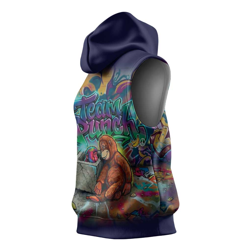 Team Punch The Monkey Sleeveless Hoodie Baby Monkey Stay Strong Graffiti Style