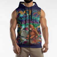 Team Punch The Monkey Sleeveless Zip Hoodie Baby Monkey Stay Strong Graffiti Style