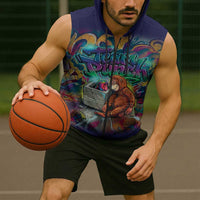 Team Punch The Monkey Sleeveless Zip Hoodie Baby Monkey Stay Strong Graffiti Style