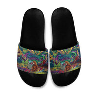 Team Punch The Monkey Slide Sandals Baby Monkey Stay Strong Graffiti Style