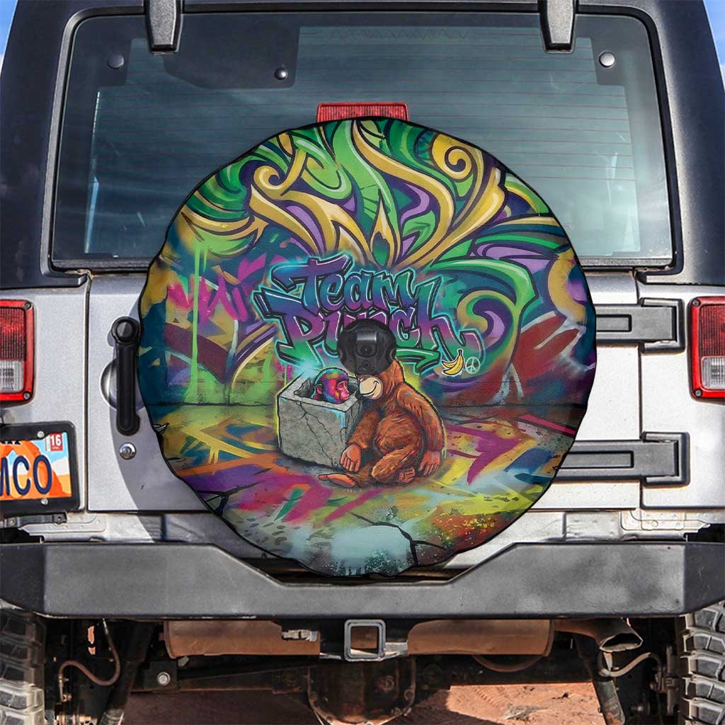Team Punch The Monkey Spare Tire Cover Baby Monkey Stay Strong Graffiti Style