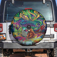 Team Punch The Monkey Spare Tire Cover Baby Monkey Stay Strong Graffiti Style