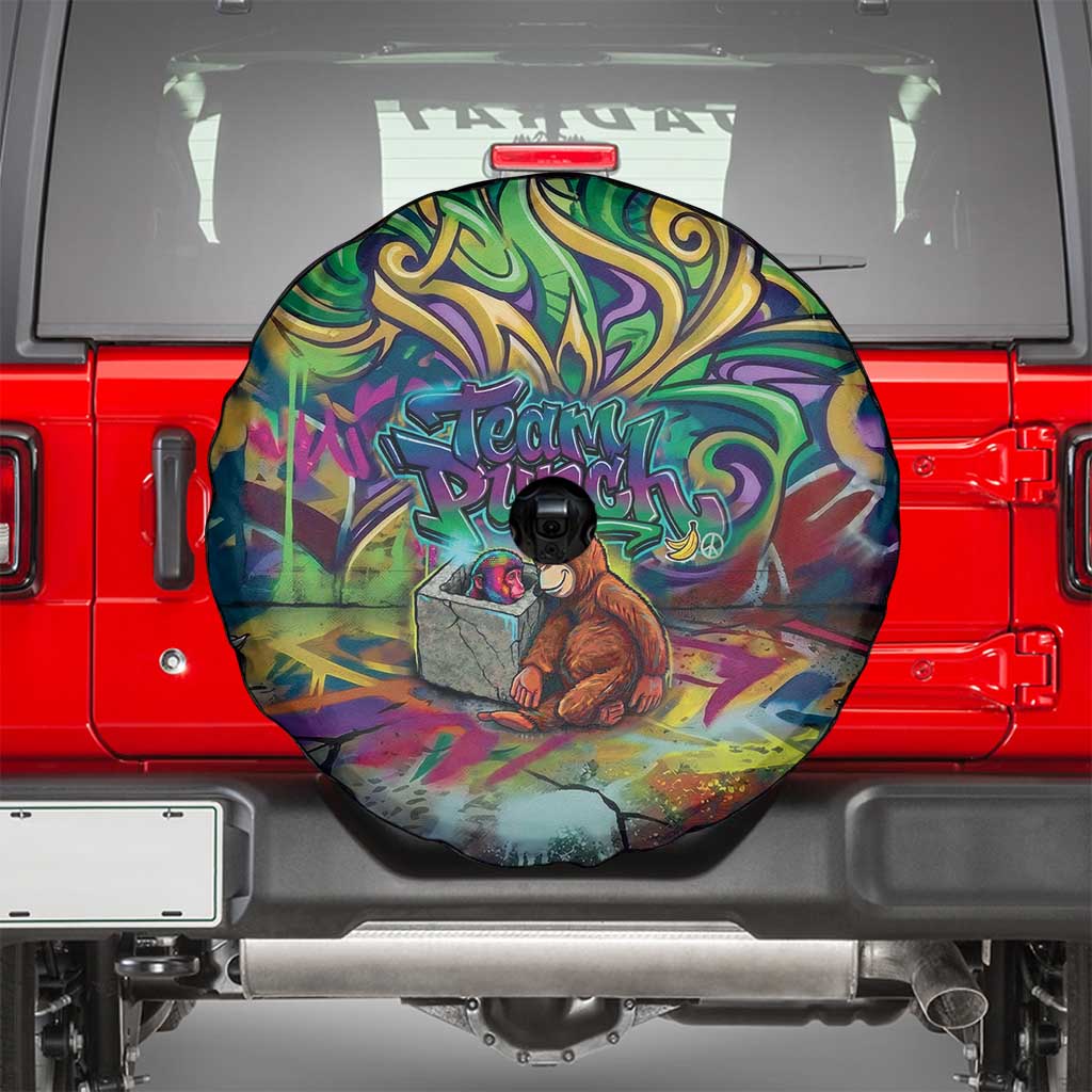 Team Punch The Monkey Spare Tire Cover Baby Monkey Stay Strong Graffiti Style